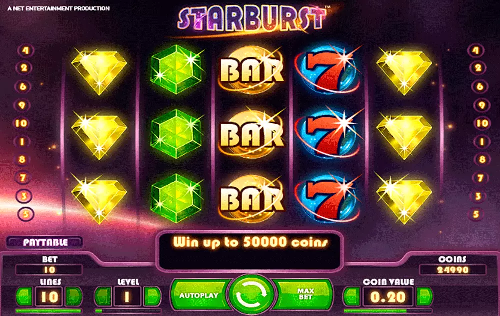 Играть демо слот Starburst